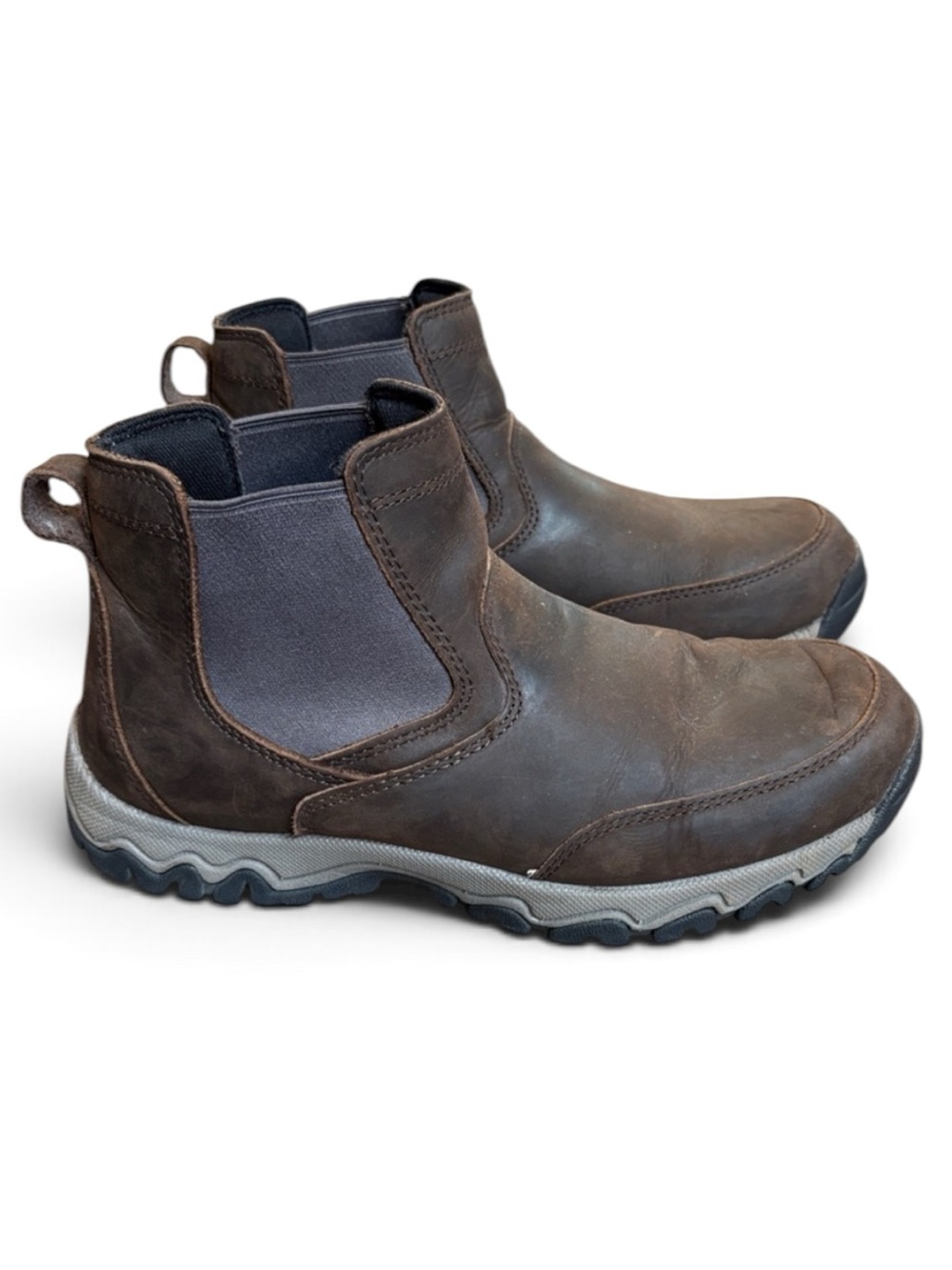 Duluth Trading Wild Boar Leather Pull-On Boots Men's 9.5 Dark Brown